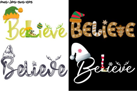Believe Christmas Collection Illustrations for Digital Sellers