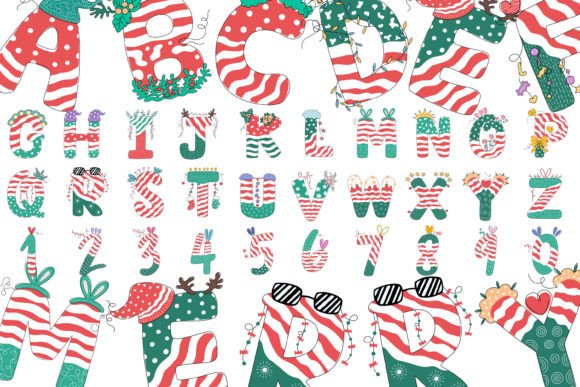 Christmas Alphabet SVG Clipart for Editorial and Web Design