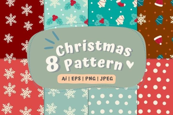 Christmas Digital Paper Pattern Vol.1 Review for Illustrations