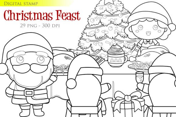 Christmas Feast Dinner Digital Stamp: A Designer's Review