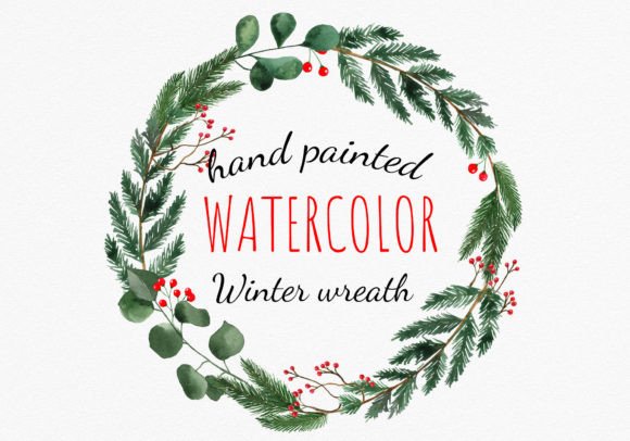 Christmas Greenery Wreath Clipart for Digital Product Creators
