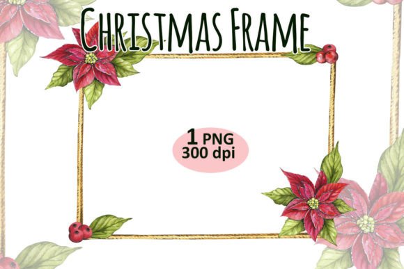 Christmas Greeting Frame Clipart PNG for Branding and Packaging