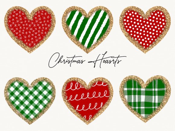Christmas Hearts Clip Art for Festive Illustrations