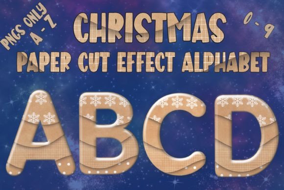 Christmas Kraft Paper-Cut Alphabet-Part2 Illustrations Review