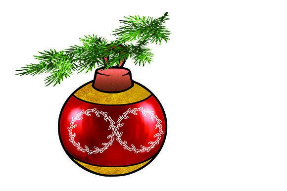Christmas Ornament 5 Illustrations for Local Business Branding