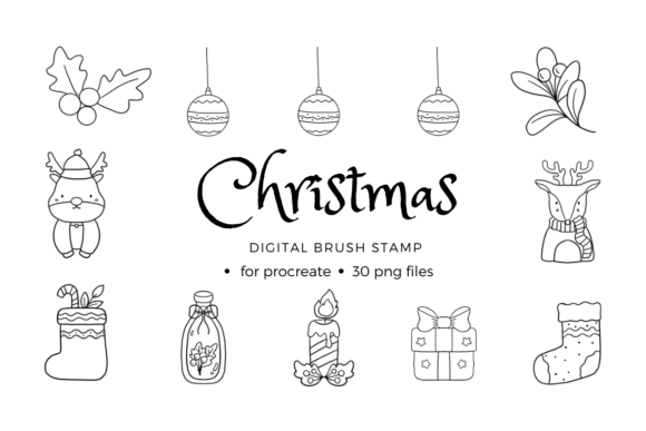 Christmas Procreate Stamps for Local Business Branding
