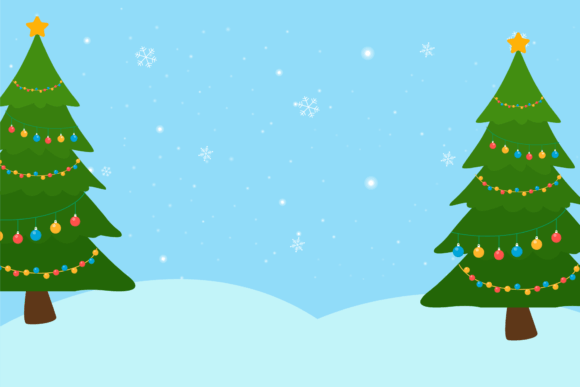 Christmas Tree and Background Blue Illustration Review