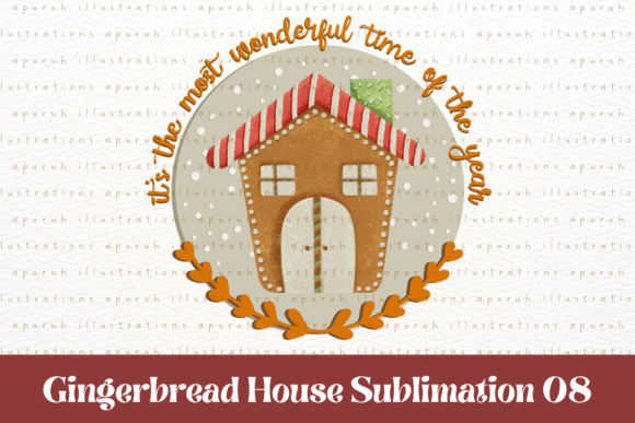 Christmas Winter House Sublimation 08 Illustrations
