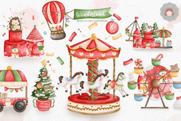Christmas Wonderland Sublimation Set Illustrations