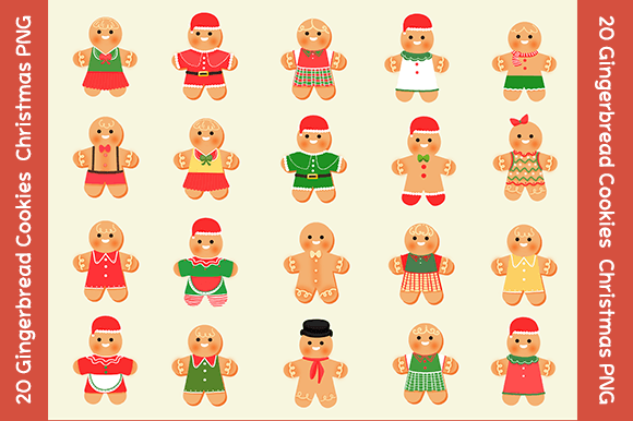 Gingerbread Cookies Christmas PNG Illustration