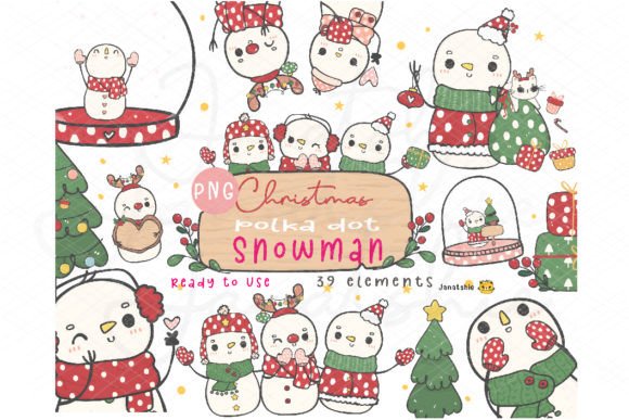 Kawaii Polka Dot Christmas Snowman Design Review