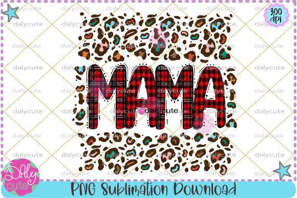 Mama Christmas Leopard Sublimation Illustrations