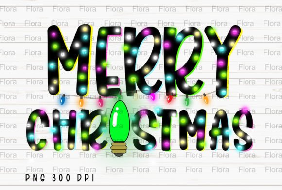 Merry Christmas Lights Doodle PNG for Website and Editorial Use