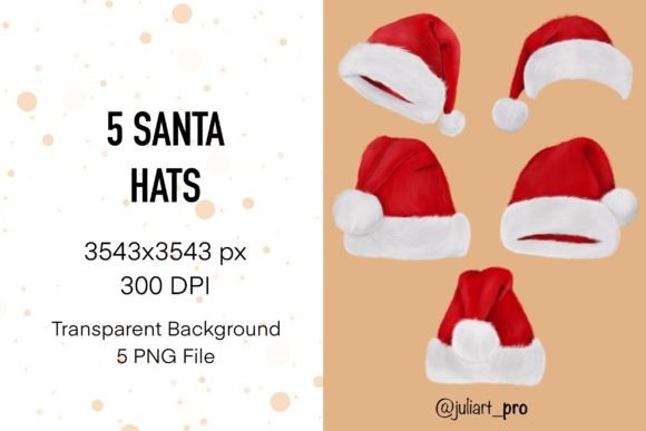 Santa Hats Clipart for Local Business Branding