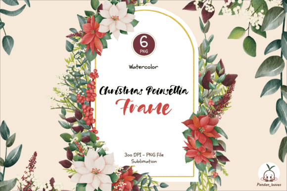 Watercolor Christmas Frame Arrangements Illustrations
