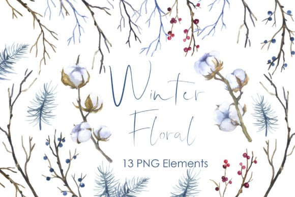 Watercolor Christmas Winter Clipart for Creative Illustrations